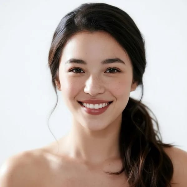 AI 헤어스타일 미리보기 예시: 여성용 로우 포니테일, 다음 헤어컷 전 참고용