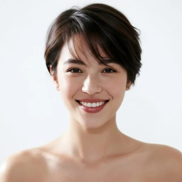 AI 헤어스타일 미리보기 예시: 여성용 픽시컷, 다음 헤어컷 전 참고용