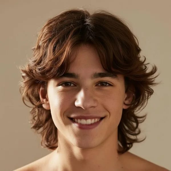 AI 헤어스타일 미리보기 예시: 남성용 울프컷, 다음 헤어컷 전 참고용